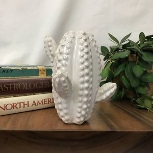 White porcelain cactus vase